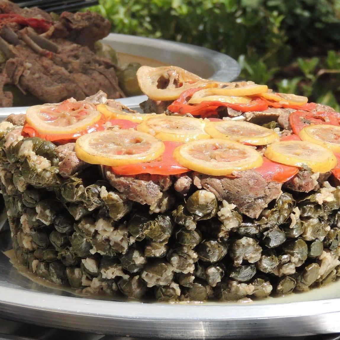 Stuffed Vine Leaves with Lamb Chops