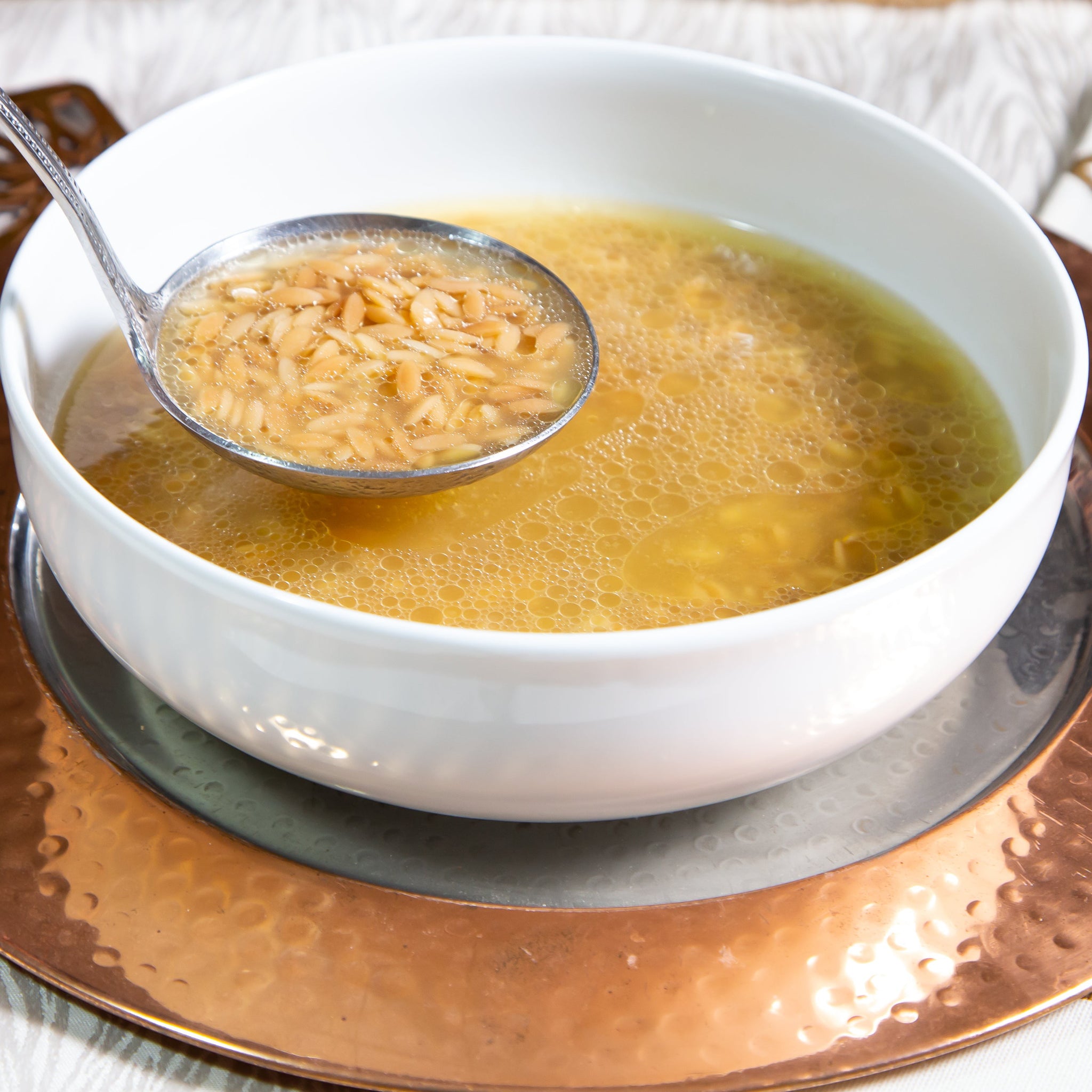 Lessan Asfour (Orzo Pasta Soup)